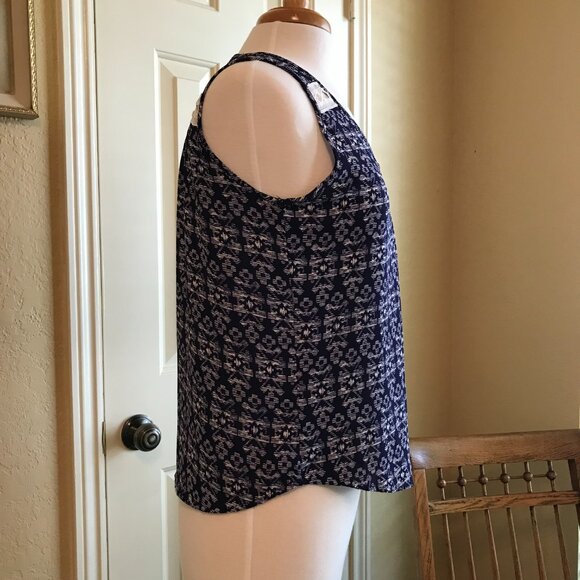 Papermoon Sleeveless Blouse Navy / White PM - Picture 2 of 11